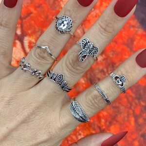 3/$10 NEW Boho Style Rings & MIDI Rings Design Mix / silver tone Bundle NWOT